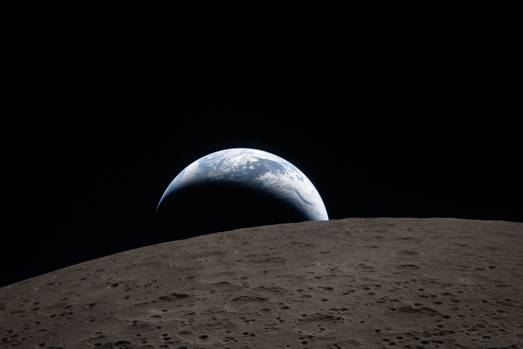 Zalazak Zemlje iza Meseca, snimljen iz letelice Orion na misiji Aretmis 2